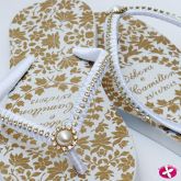 Chinelo Personalizado com fita de cetim e strass